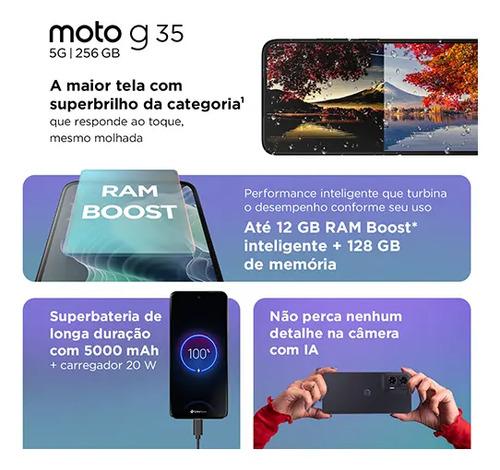Motorola Moto G35 5g - 256gb 12gb (4gb Ram+8gb Ram Boost) E Camera 50mp Com Ai NfcCom Superbrilho - Coral - Vegan Leather 4