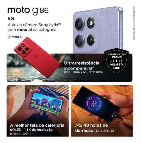 Motorola Moto G86 5g - 256gb 24gb (8gb Ram+16gb Ram Boost)k Poled, 50mp Sony Camera Ois Moto Ai, Videos Em 4k, Ip68 + Ip69 - Grafite 4