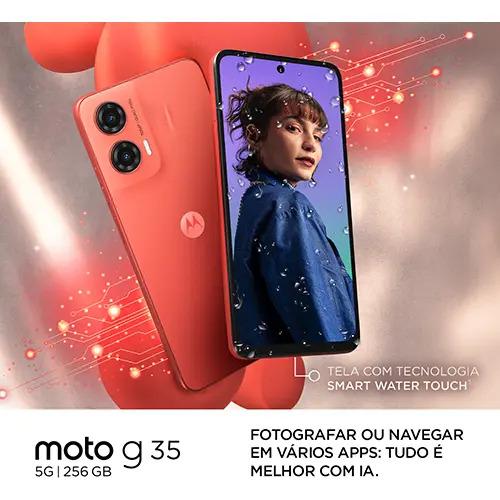 Motorola Moto G35 5g - 256gb 12gb (4gb Ram+8gb Ram Boost) E Camera 50mp Com Ai NfcCom Superbrilho - Coral - Vegan Leather 3